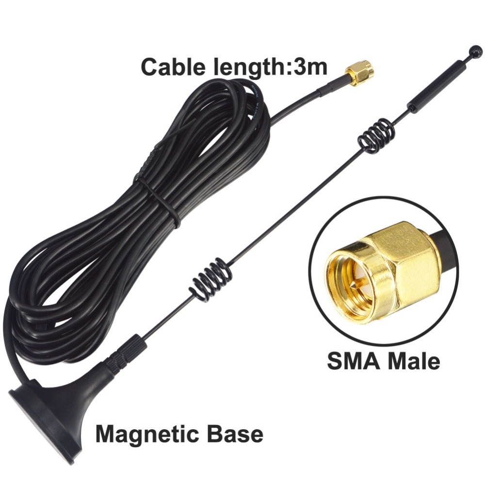YILIANDUO guadagno alto Antenna omnidirezionale SMA 12DBi Antenna a vite omnidirezionale adattatore maschio SMA per sistemi radio ADS-B SDR Modem di rete senza fili 4G LTE router Pack di 2