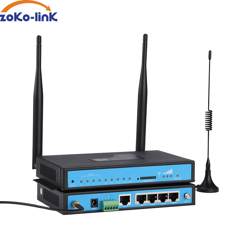 Industrial 4g router with sim card slot 4 lan ports support wifi with external antenna